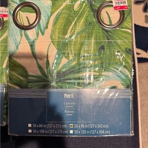 Pier 1 Tropical Green Leaf Curtains